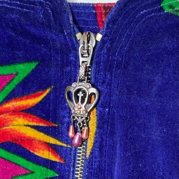 Vintage 80s VERSUS Gianni VERSACE Purple Velvet Baroque Print Pencil Skirt 38 XS - Picture 3 of 7